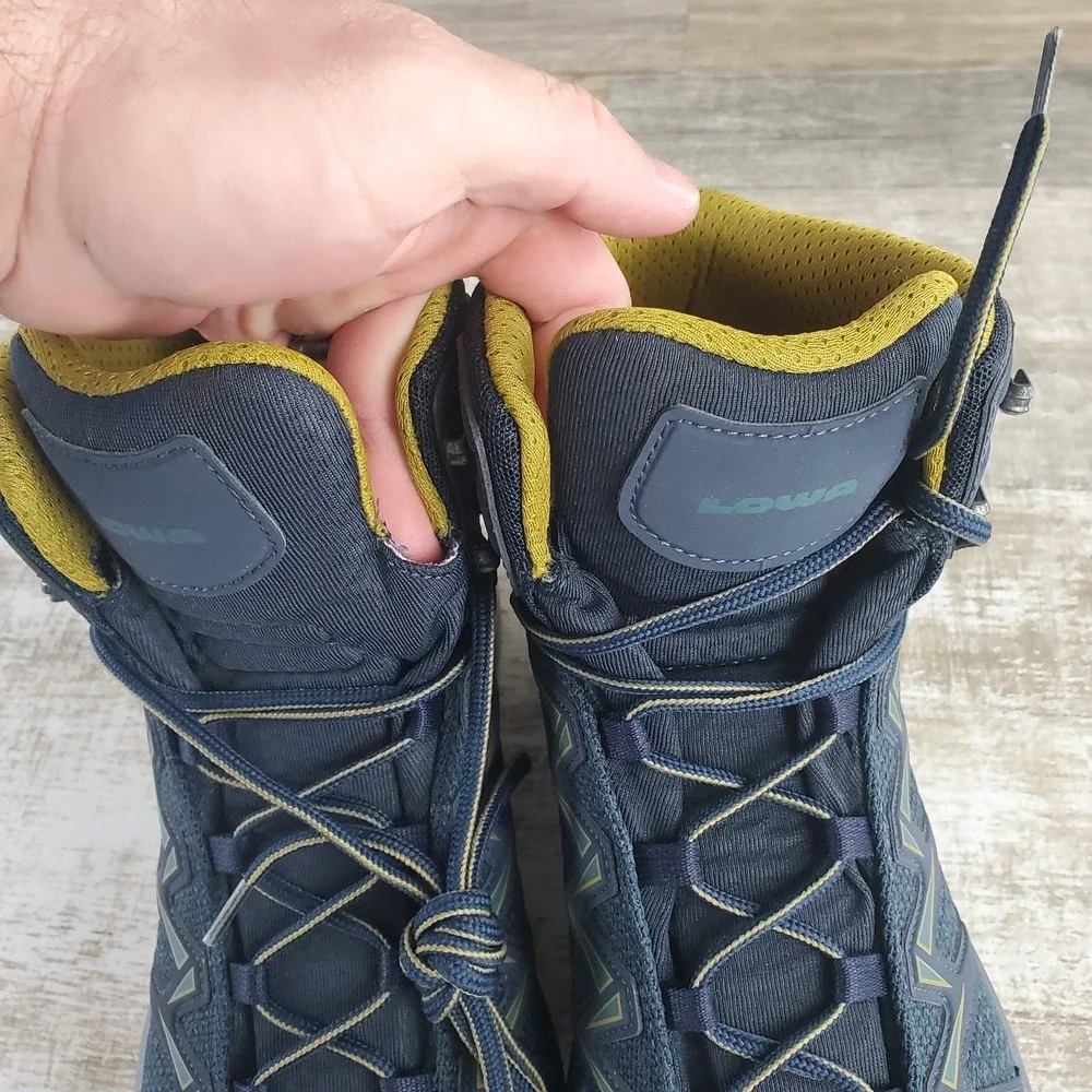Lowa Innox Pro GTX Mid Mens Hiking Shoes Sz 9 Stahlblau Senf Lace Up Sneakers